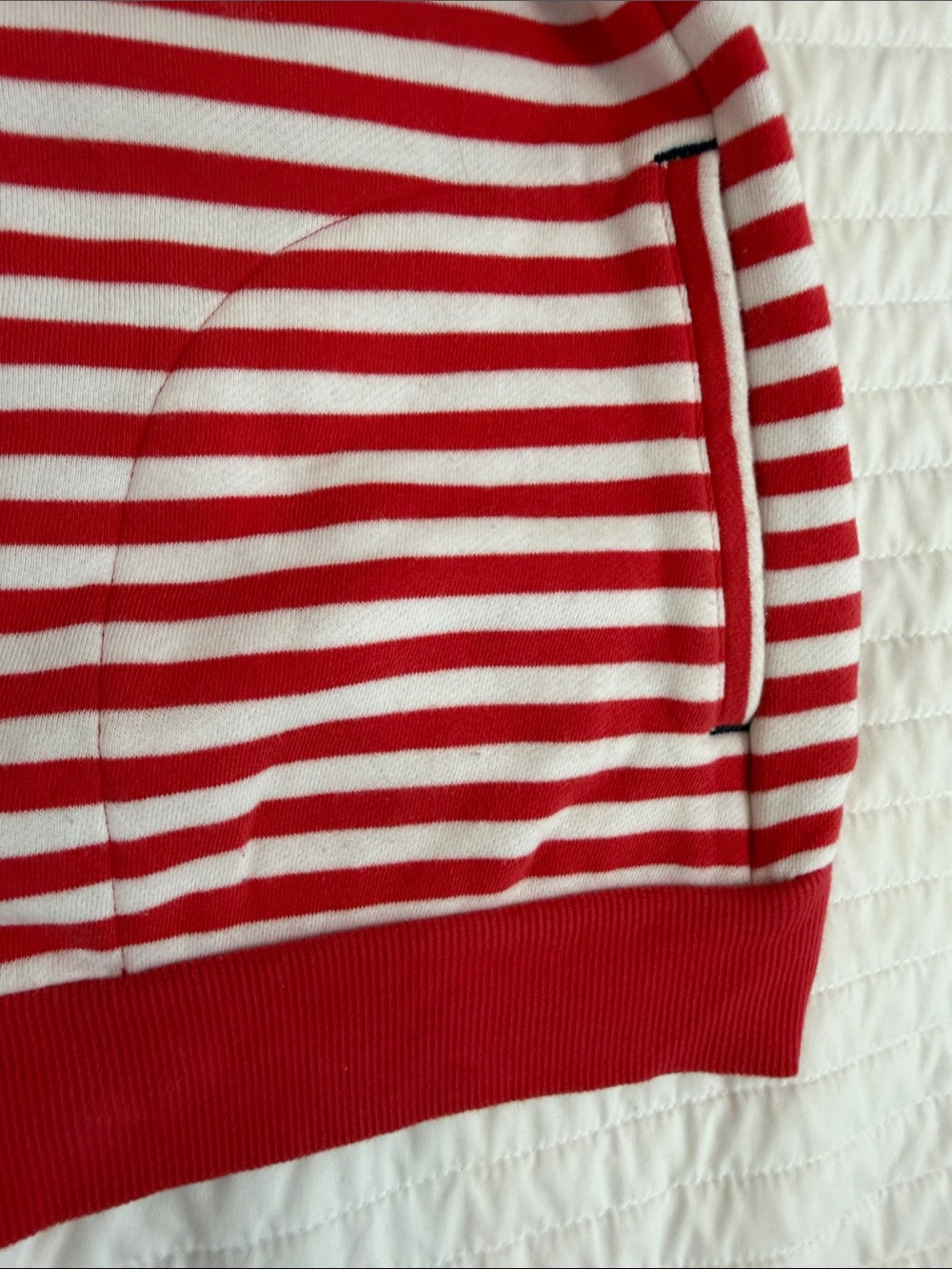 Nautica Red and White Striped Hooded Sweatshirt - Picture 9 of 15